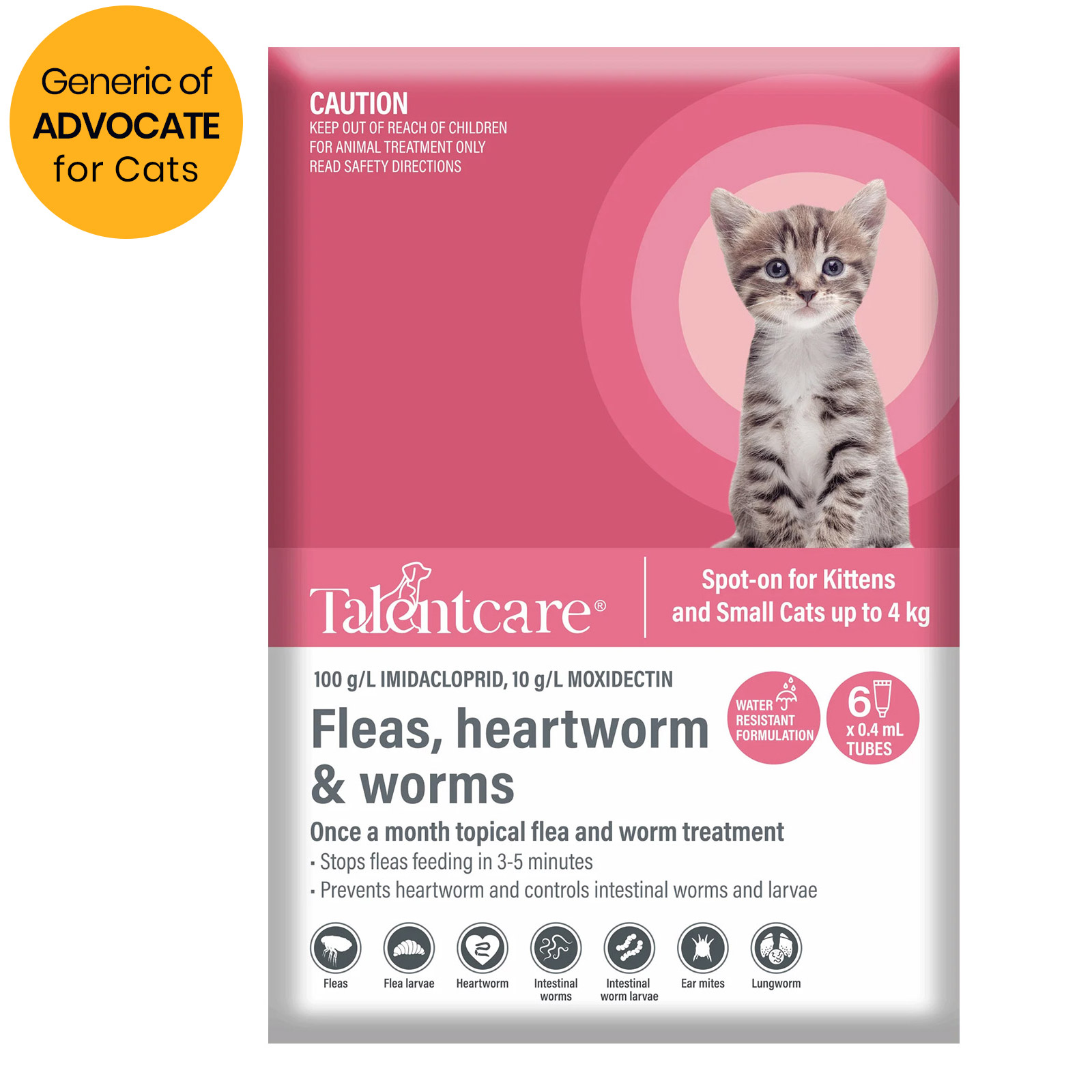 Buy Talentcare Spot On Cat Flea & Worm Treatment Online