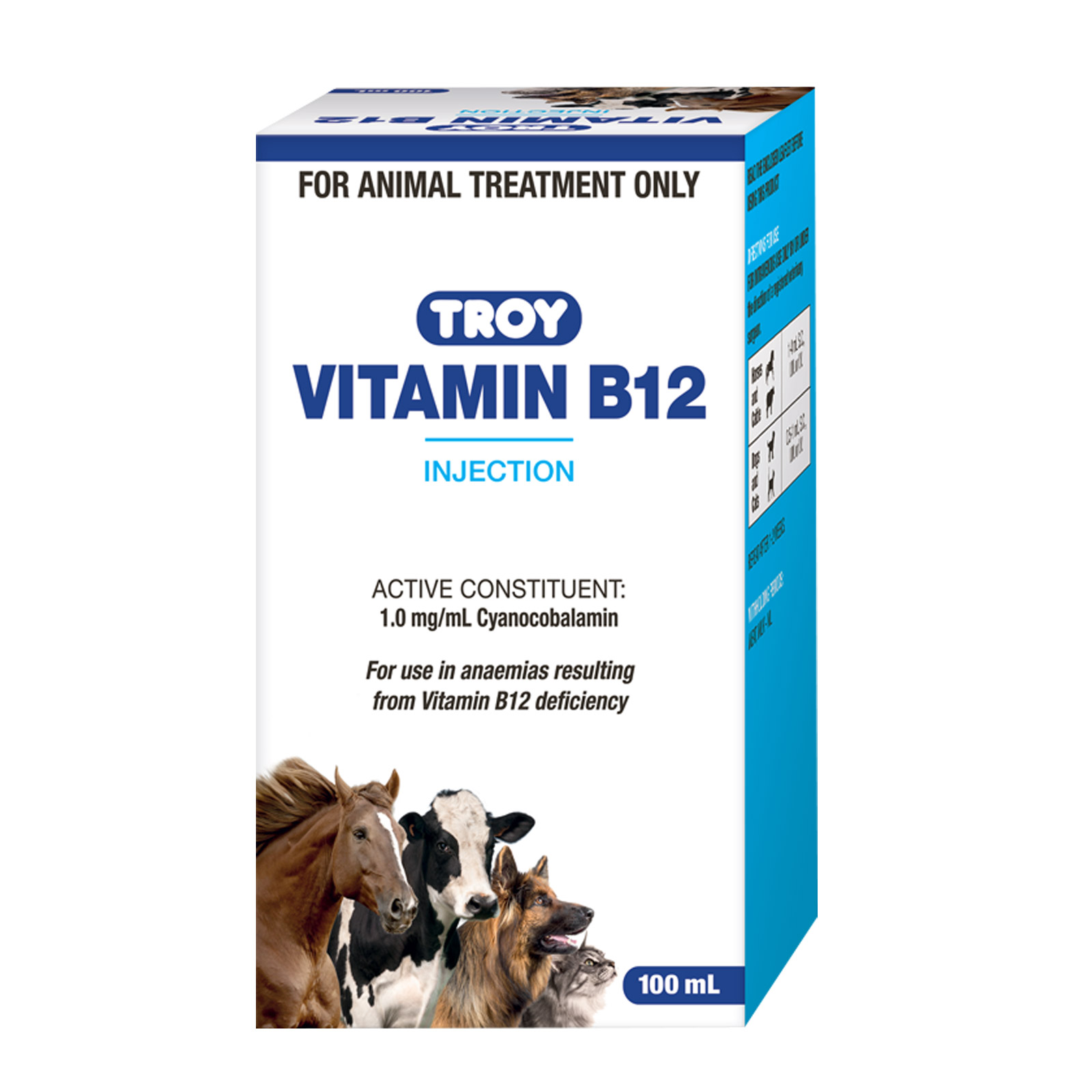 Troy Vitamin B12 Injection for Dogs, Cats, Horses and Cattle