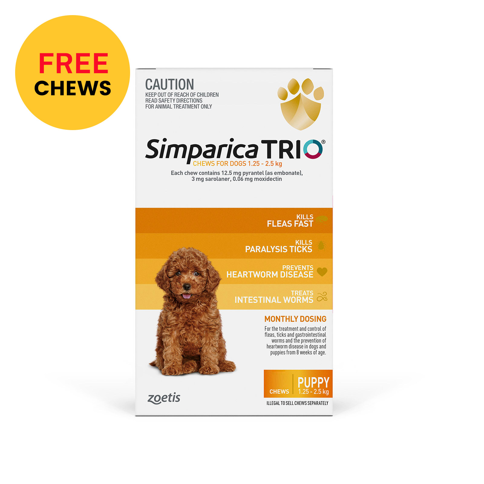buy-simparica-trio-for-puppy-1-25-2-5kg-yellow-3-chews-1-free-online